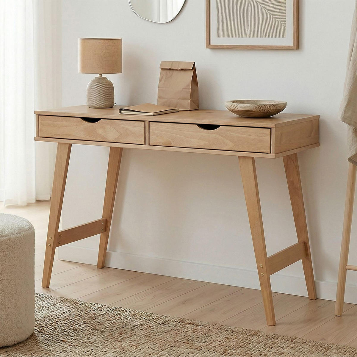 SCHREIBTISCH MILO braun - Braun, Holz (50/110/75cm) - IDIMEX