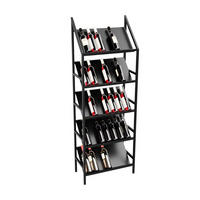 WEINREGAL für 35 Flaschen aus Metall, schwarz Bordeaux - Schwarz, Metall (60/170/30cm) - Metalo Pro