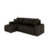 ECKSOFA Nolani mit Schlaffunktion & Bettkasten – Modern & Bequem - Schwarz, Kunststoff (248/145cm) - Panda Möbel
