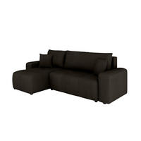 ECKSOFA Nolani mit Schlaffunktion & Bettkasten – Modern & Bequem - Schwarz, Kunststoff (248/145cm) - Panda Möbel