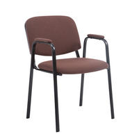 BESUCHERSTUHL Keen Pro, Stoffbezug mit Armlehne - Gestell Schwarz / Bezug Braun - Schwarz/Braun, Textil/Metall (53/79/53cm) - TPFLiving