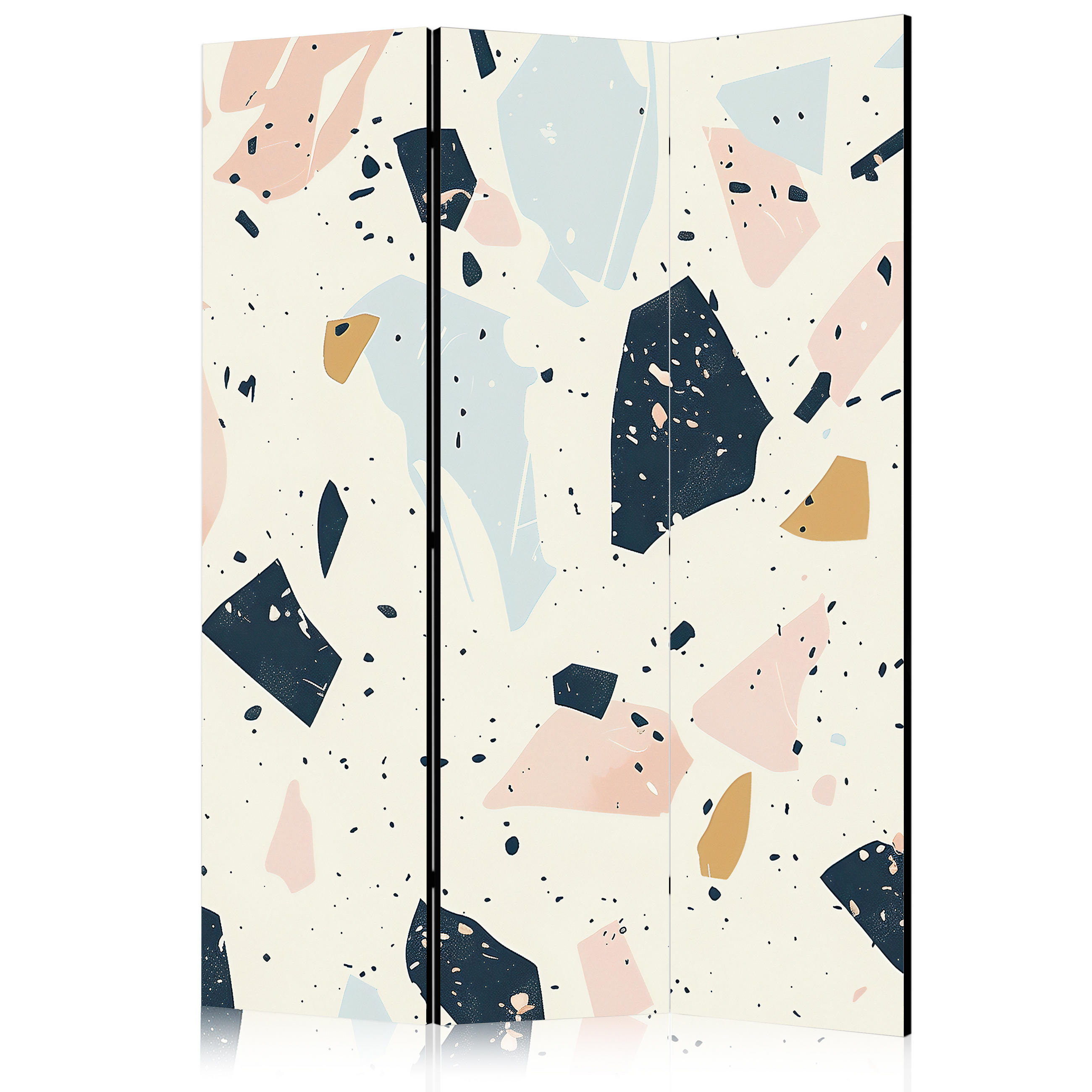 PARAVENT Akustik 3-tlg 135x172 cm Terrazzo Steinformen - Multicolor, Holz/Textil (135/172/3cm) - Muralo