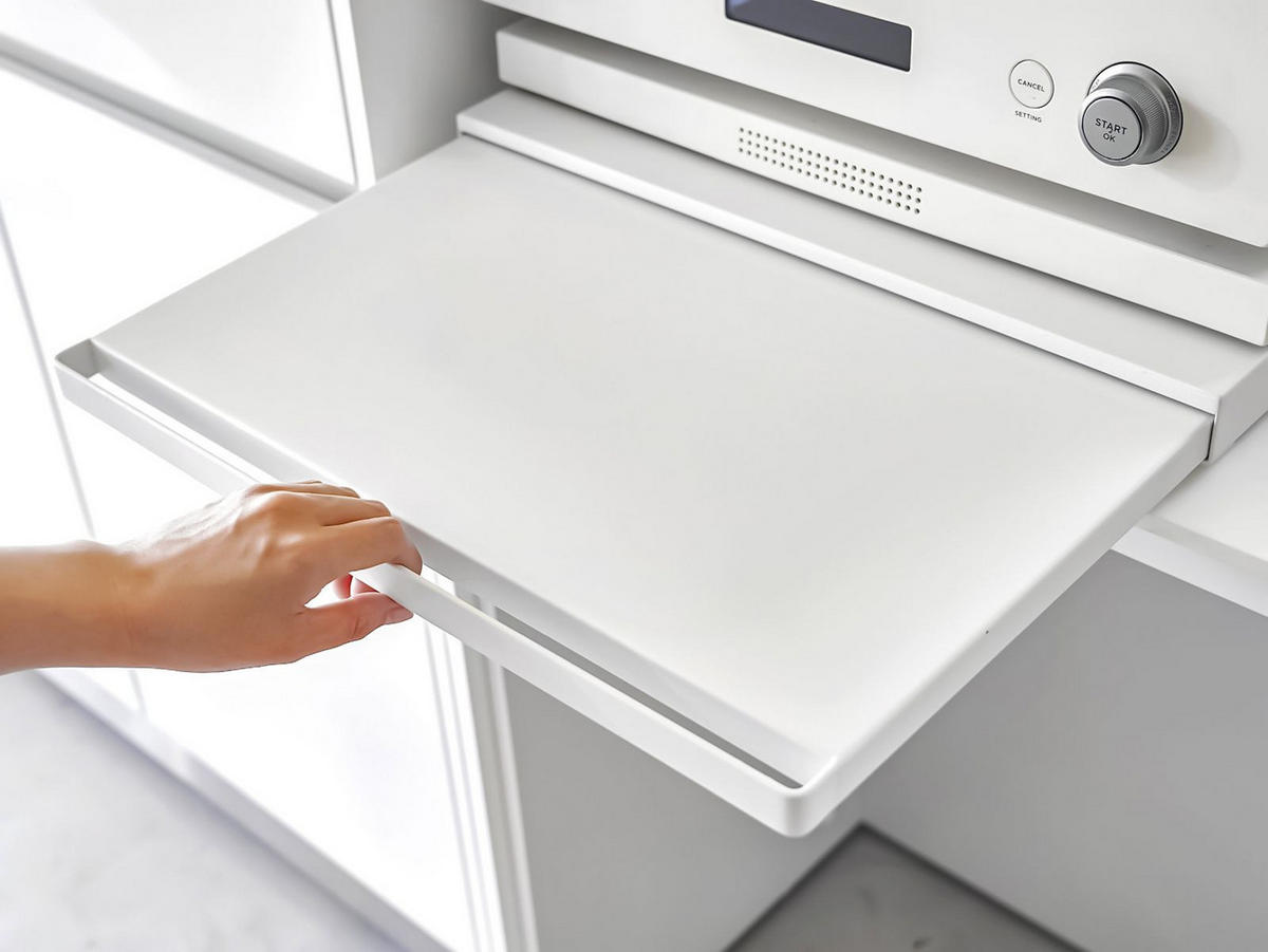 ARBEITSPLATTEN-AUSZIEHTABLETT Tower weiß 45/4/37 cm - Weiß, Metall (45/4/37cm) - Yamazaki