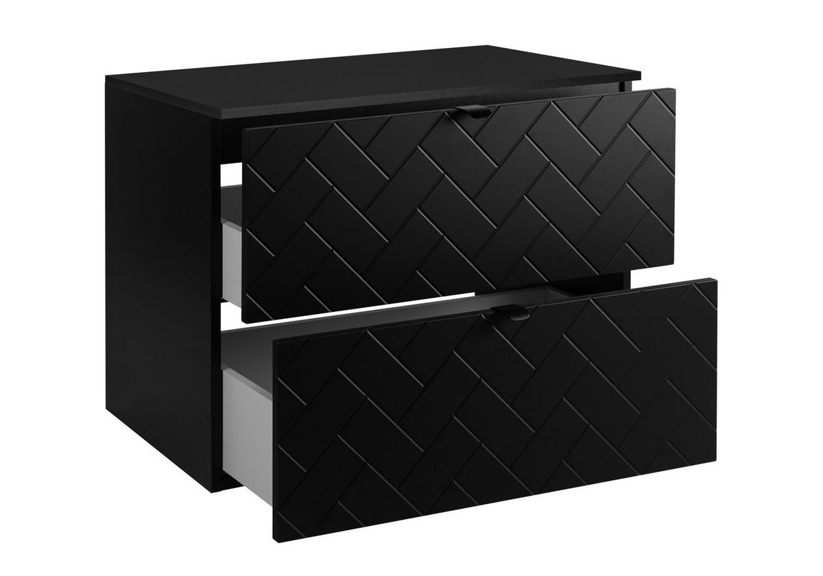 WASCHBECKUNTERSCHRANK TREND Schwarz matt 80/46/60 cm - Schwarz, Holzwerkstoff (80.6/62.6/46cm) - Rodan