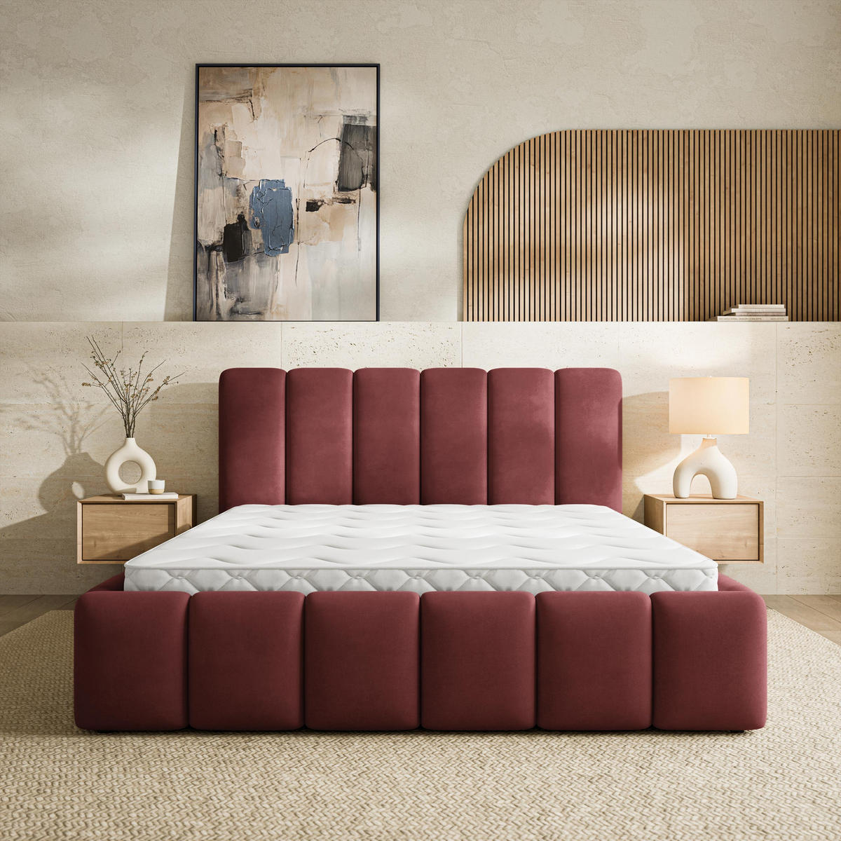 ČALOUNĚNÁ Postel RANIS 160x200 cm Červený - červená, kompozitní dřevo/textil (160/200cm) - MASSENO