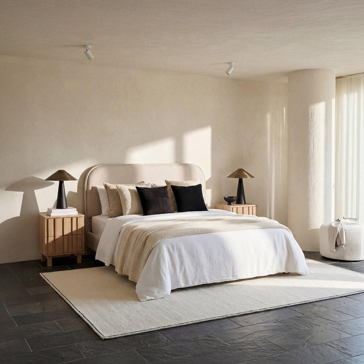 KOPFTEIL DOPPELTES Eden Beige 170 cm x 70 cm - Beige, Textil (170/7cm) - Klast Home