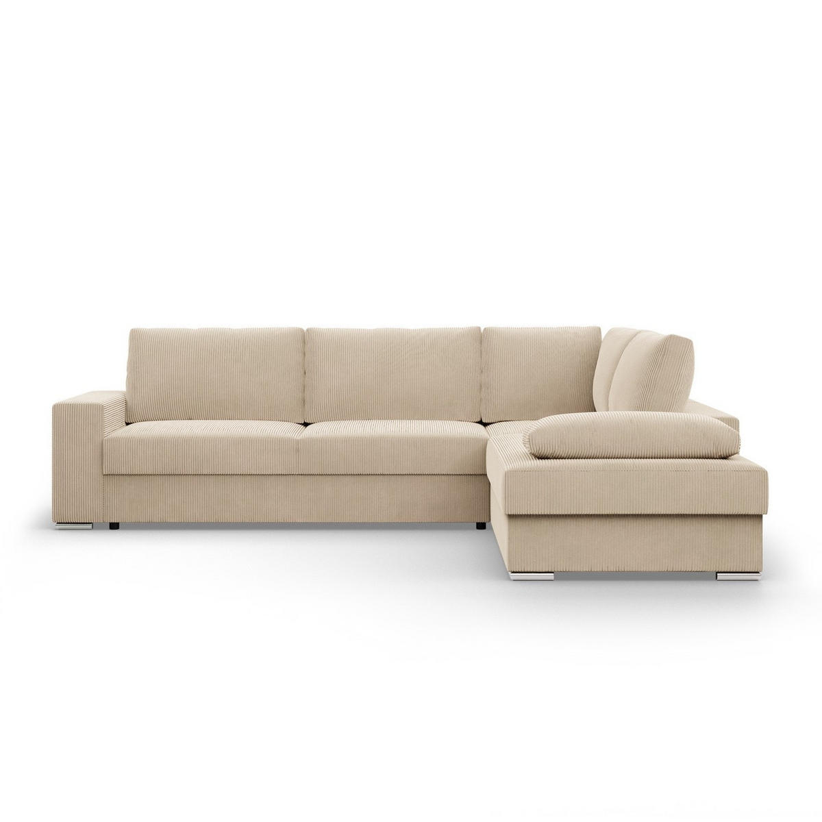 ECKSOFA MIT SCHLAFFUNKTION VELANO Beige - Beige, Textil (231/287cm) - Mebligo