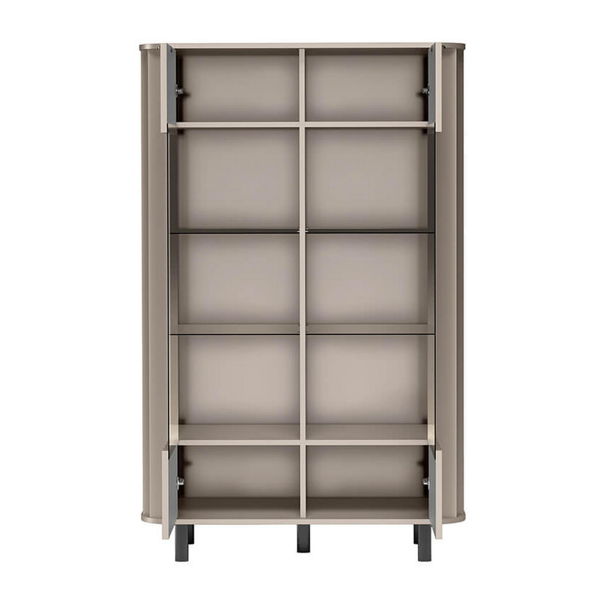 VITRINE Novado NO-9 98,3 x 155 x 40,5 cm Greige - Greige, Glas/Holzwerkstoff (98.3/155/40.5cm) - Koseto