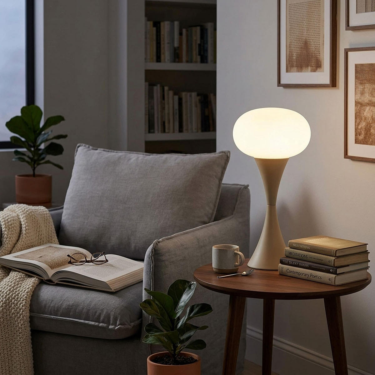 TISCHLEUCHTE Lula 2er Set Glas opal - Beige, Glas (18/18/36.9cm) - Globo Lighting