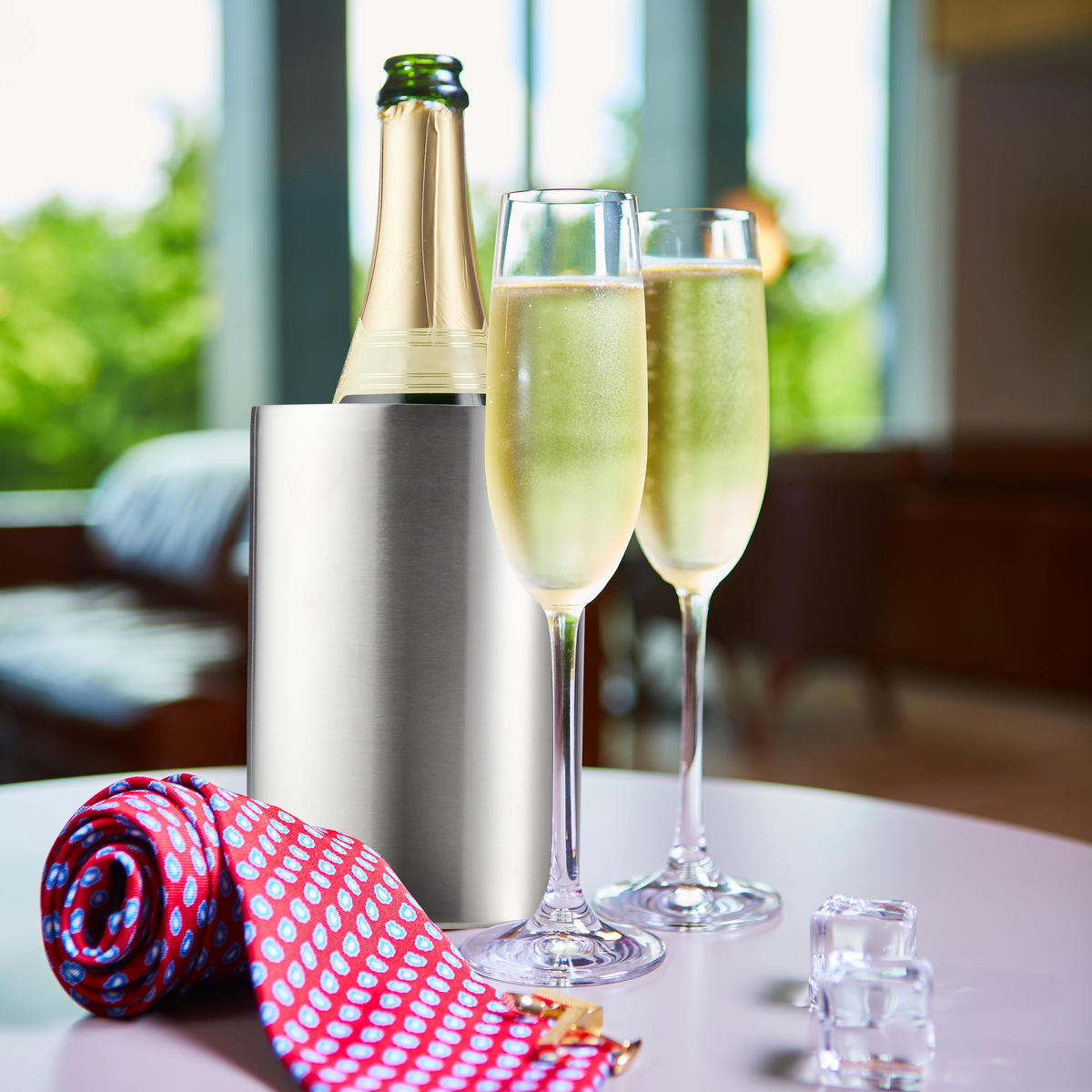 FLASCHENKÜHLER - Silberfarben, Metall (12/18cm) - Relaxdays