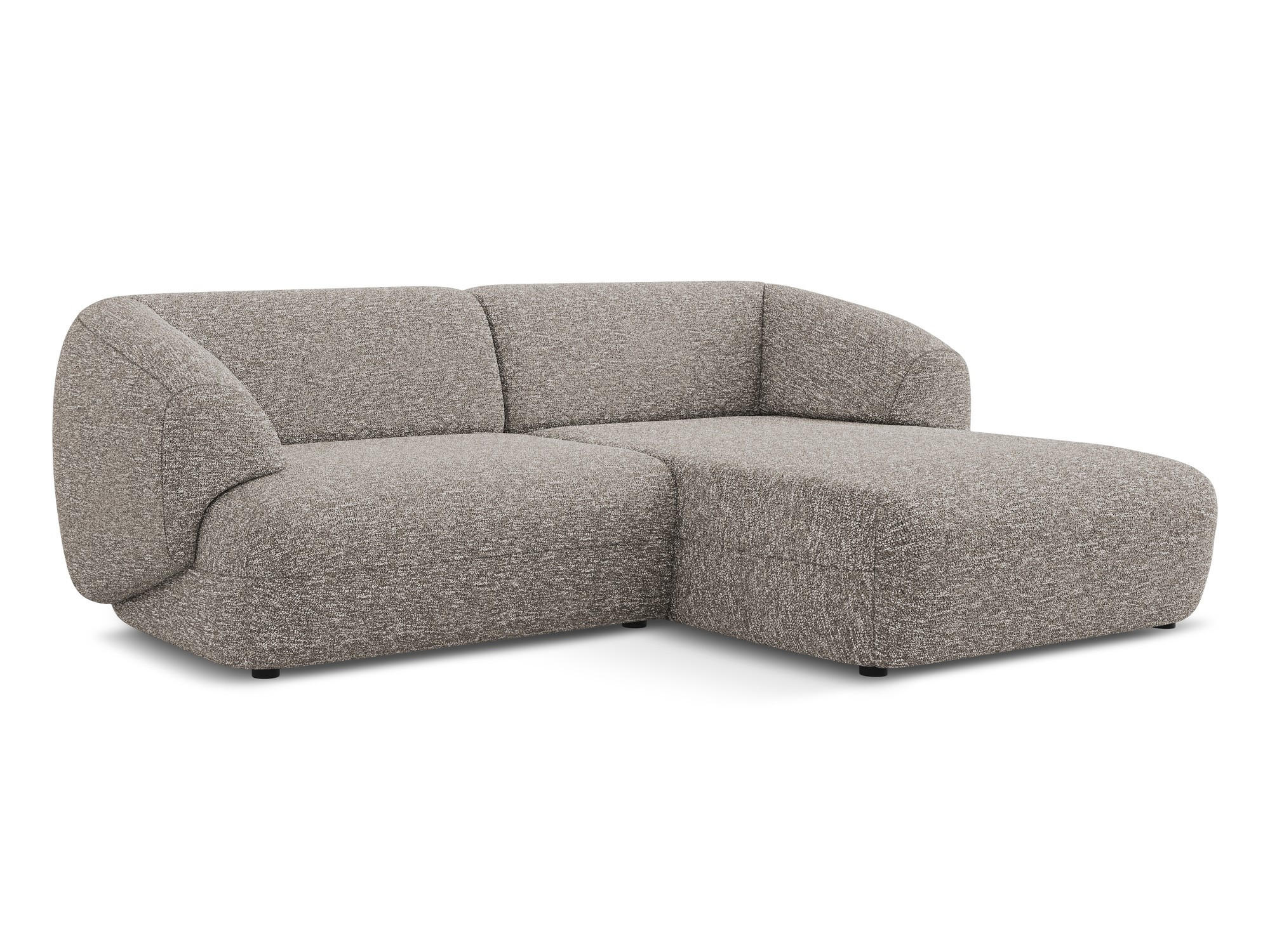 ECKSOFA rechts Strukturstoff Stoff Beige - Greige/Beige, Kunststoff/Textil (230/98cm) - Makamii