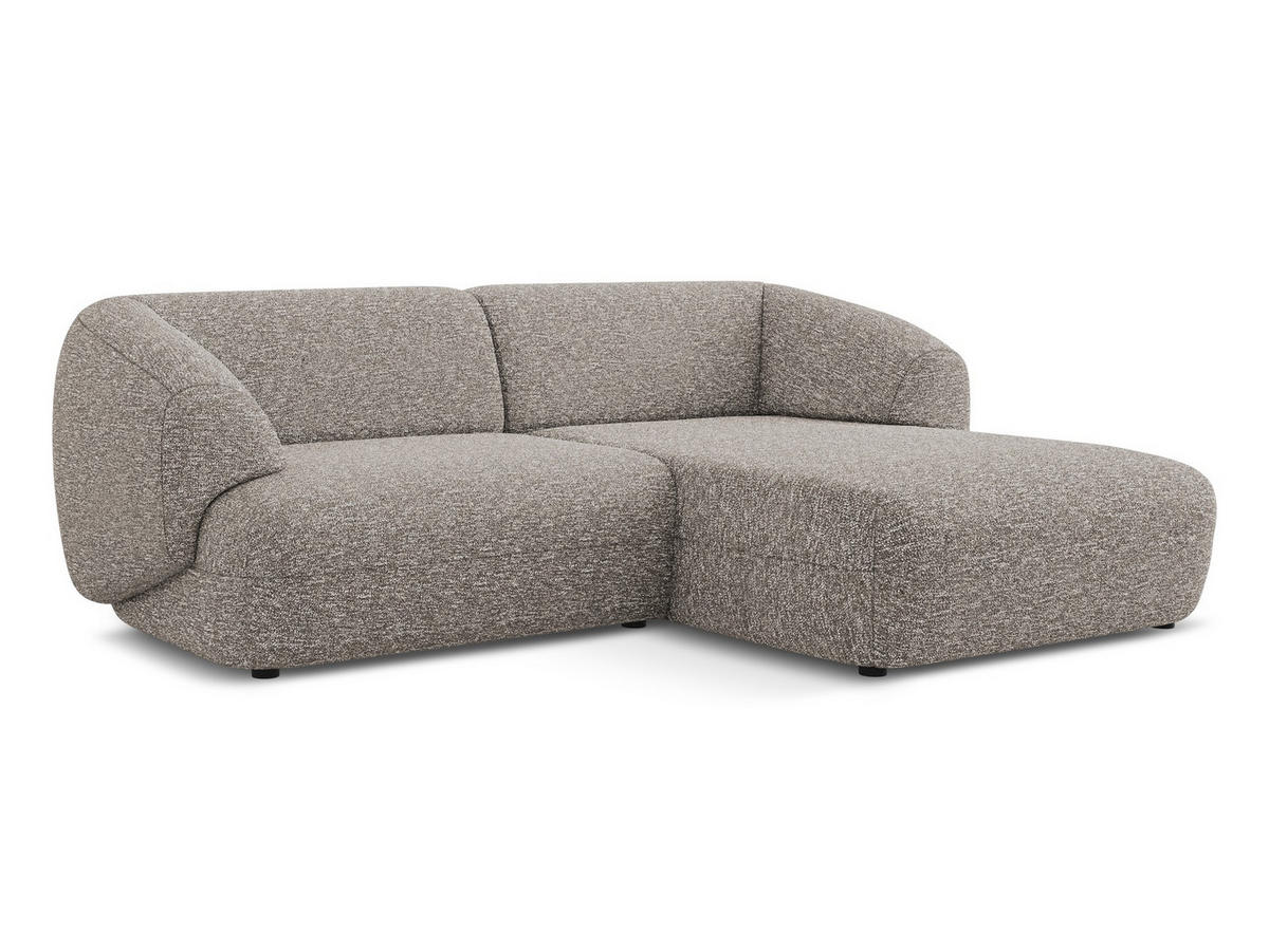 ECKSOFA rechts Strukturstoff Stoff Beige - Greige/Beige, Kunststoff/Textil (230/98cm) - Makamii