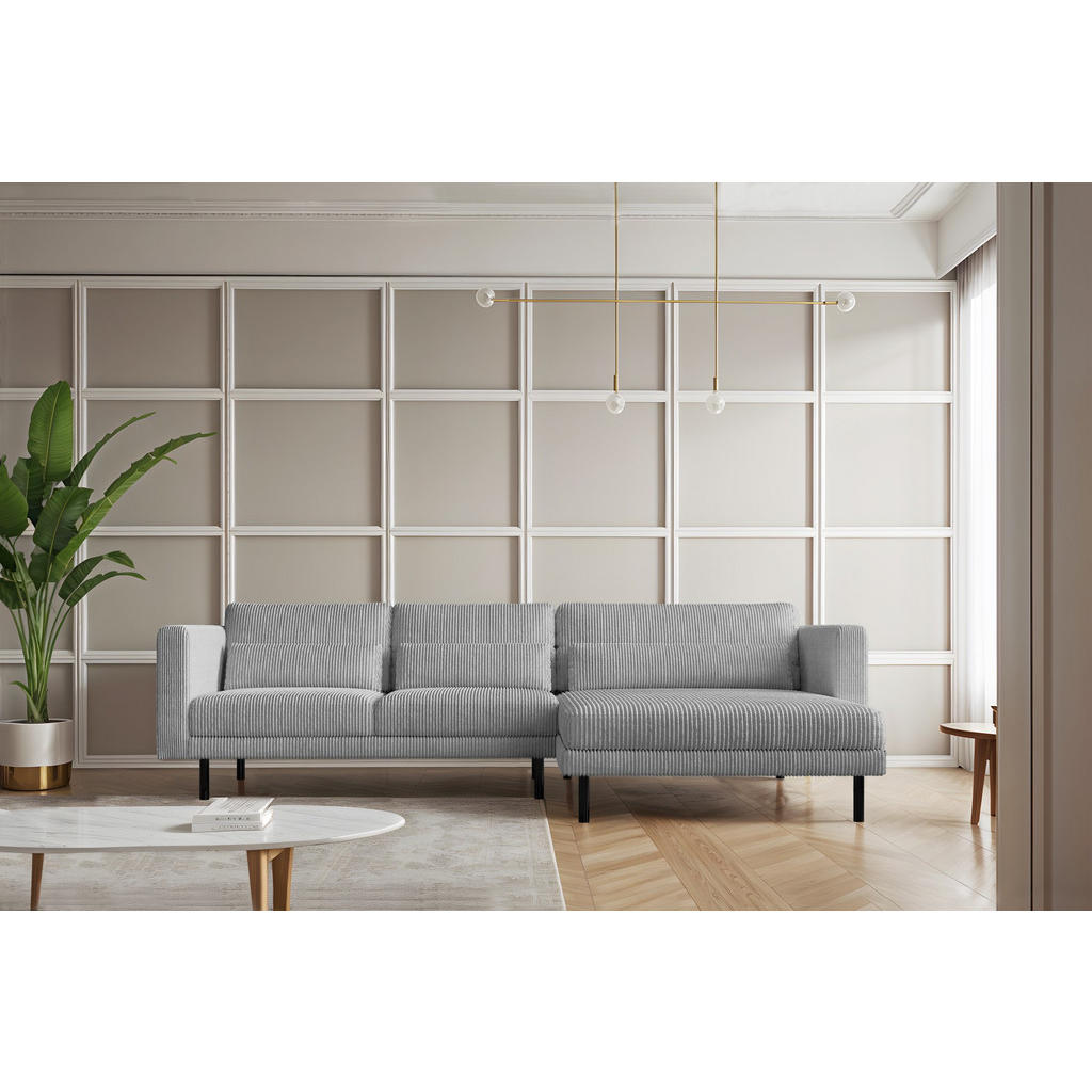 Thumbnail - Kaiser Möbel Ecksofa, Silber, Holz, L-Form, 281x174 cm, Wohnzimmer, Sofas & Couches, Wohnlandschaften, Ecksofas
