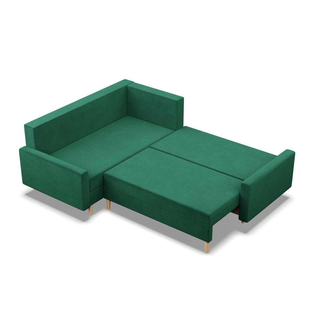 ECKSOFA MIT SCHLAFFUNKTION LINKS BLANK , Grün - Grün, Textil (223/175cm)