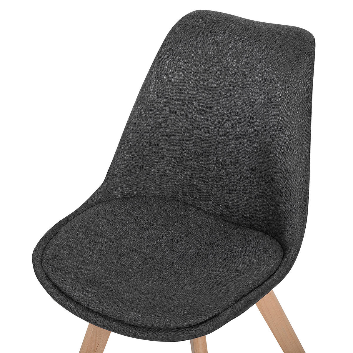 ESSZIMMERSTUHL 2er-Set Polsterbezug Dunkelgrau Dakota - Grau, Holz/Textil (47/84/43cm) - Beliani