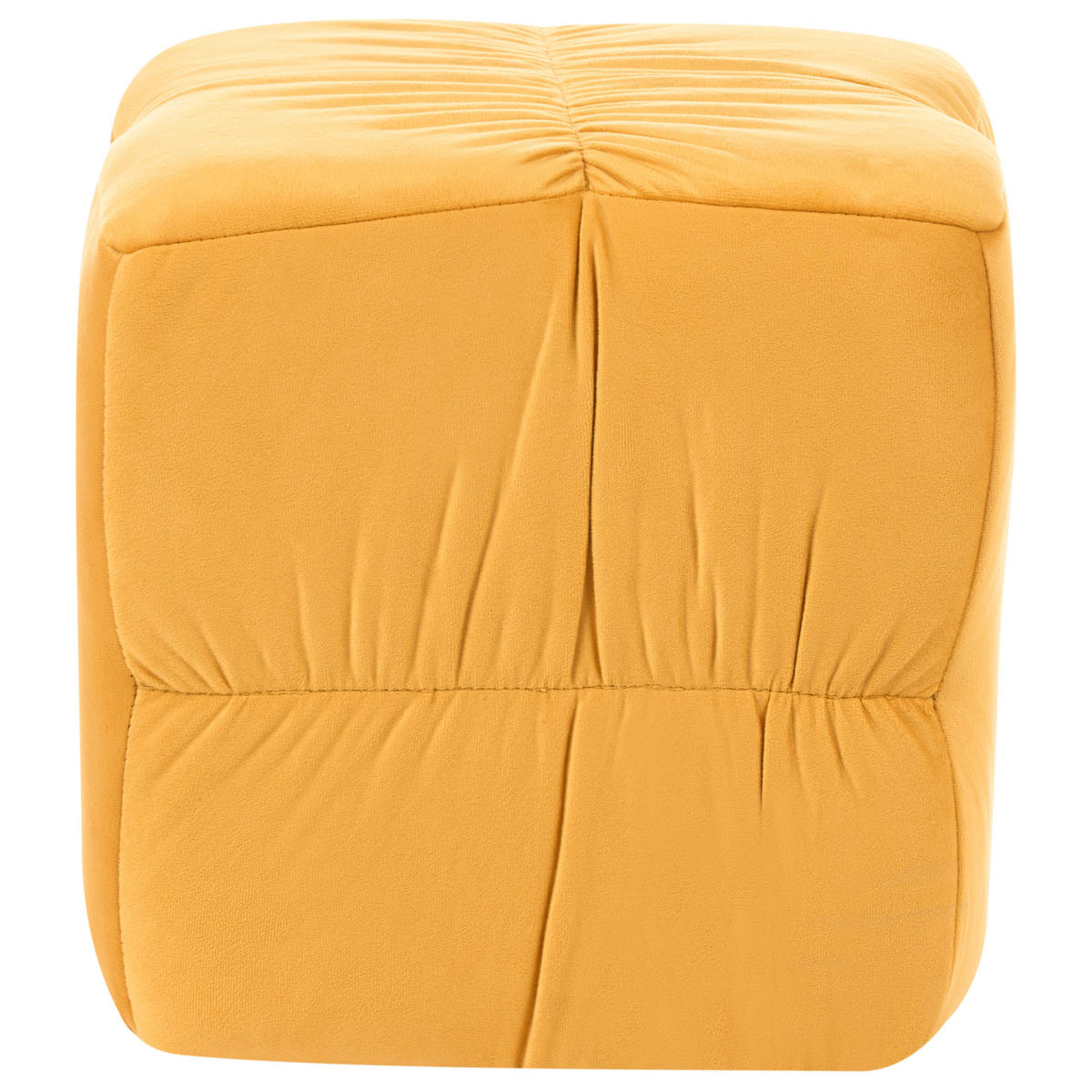 POUF Samtstoff Senfgelb Turley - Gelb, Textil (57/38/57cm) - Beliani
