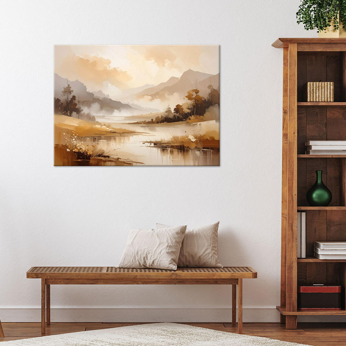 LEINWANDBILD Landschaften 100x70cm - Beige, Textil (100/70cm) - Feeby