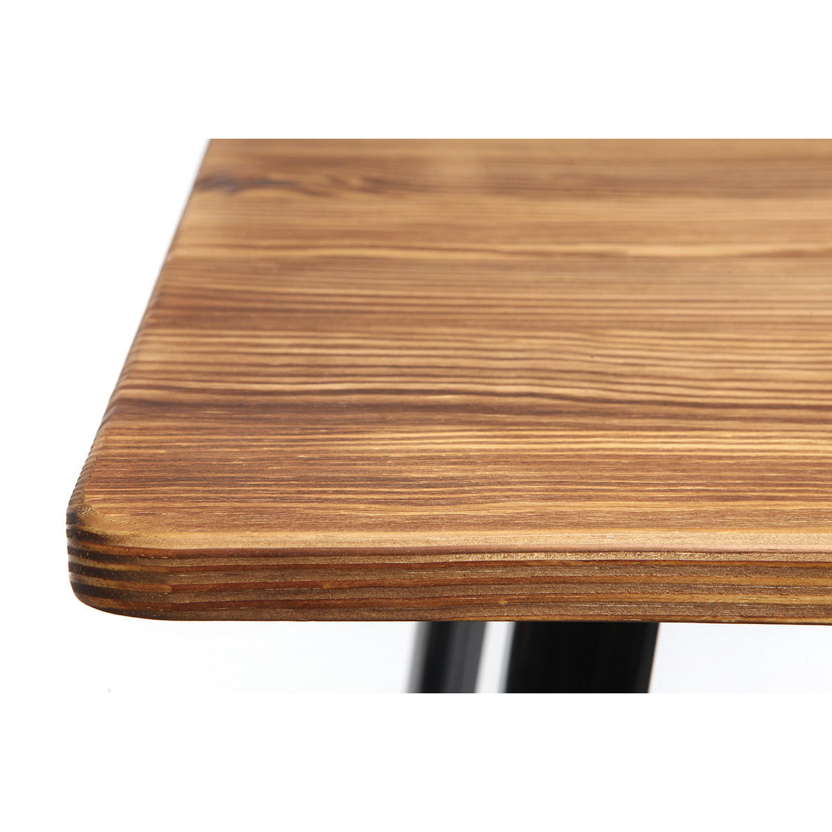 INDUSTRIAL-BARHOCKER Schwarzes Metall Holz H75 cm 2er-Set NICK - Schwarz, Holz (46/75/46cm) - Miliboo