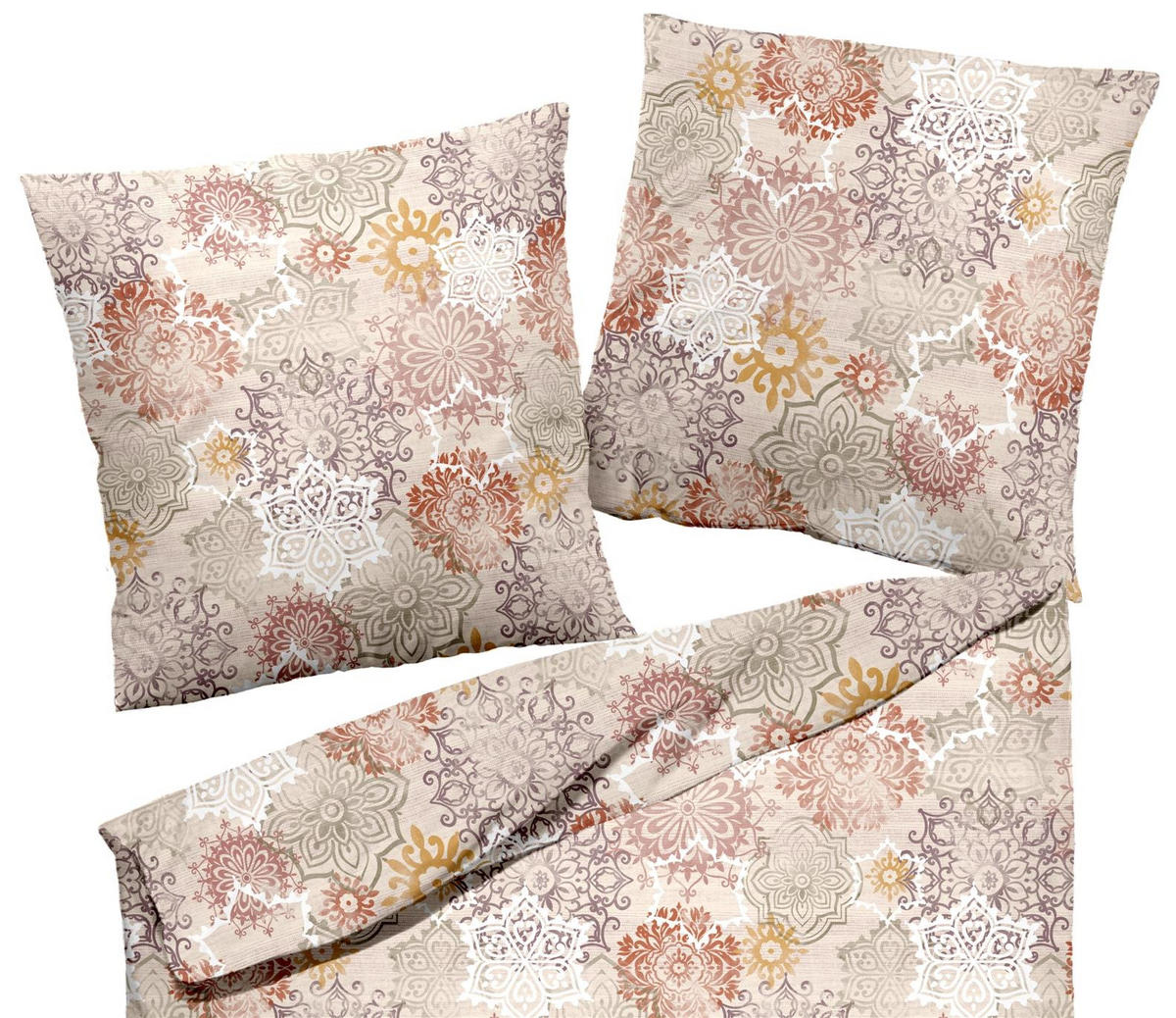 BETTWÄSCHE Biber 135x200 Rot Muster Warmer Flanell Winter Bettbezug Kuschelig - Multicolor, Textil (135/200cm) - Carpe Sonno