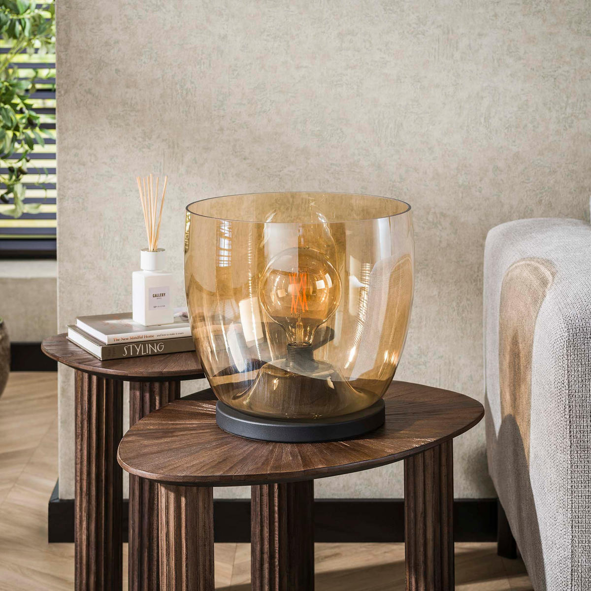 STEHLEUCHTE Up Gelb 33/33/32 cm - Gelb, Glas (33/33/32cm) - Hoyz Collection