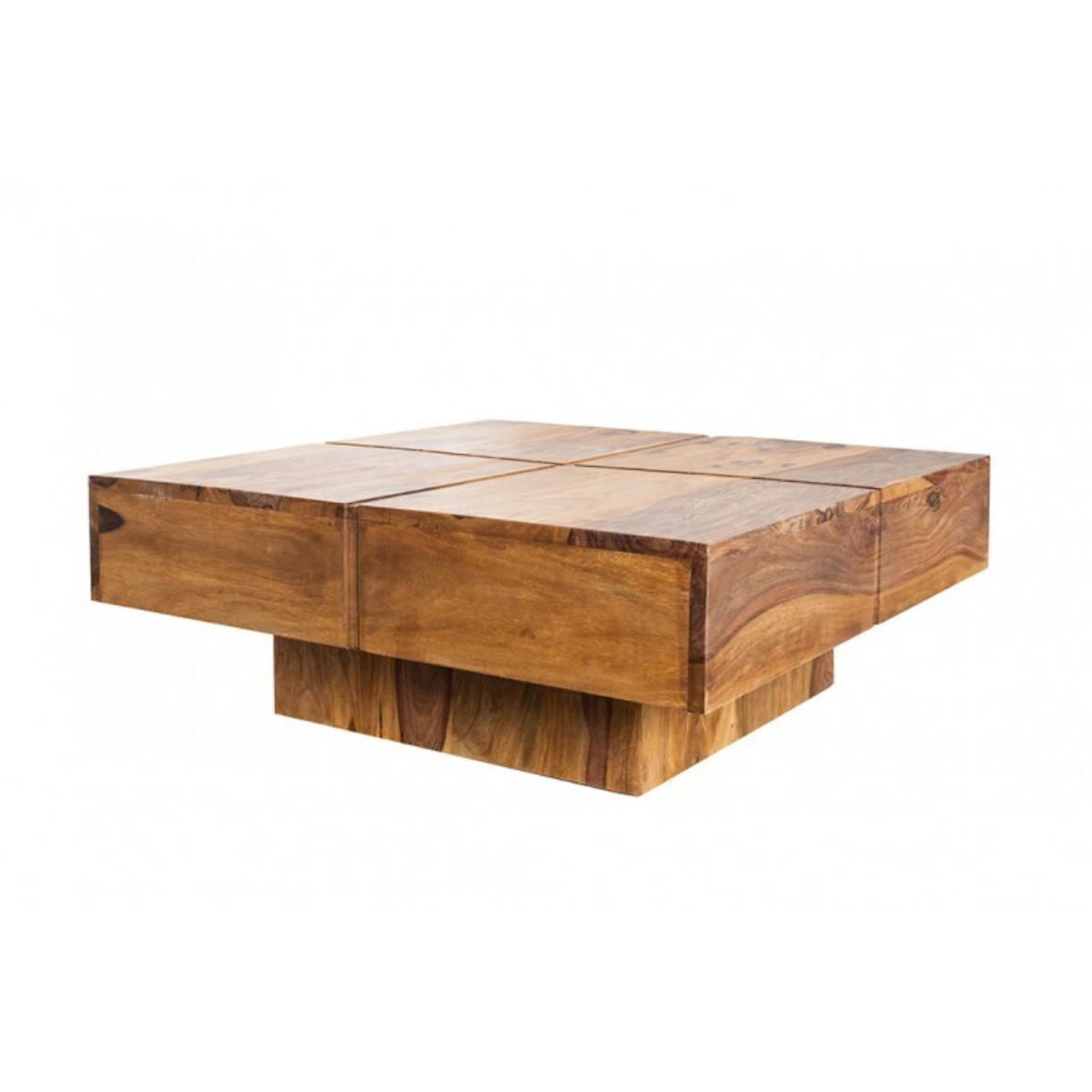 COUCHTISCH BOLT Sheesham Stone Finish 70 cm - Braun, Holz (70/70/35cm) - riess-ambiente