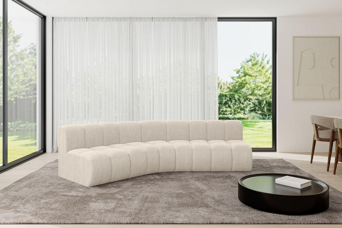 ECKSOFA modulares Sofa Montra-L1 - 290x174x70 cm Beige - Beige, Holzwerkstoff/Textil (290/174cm) - ALTDECOR