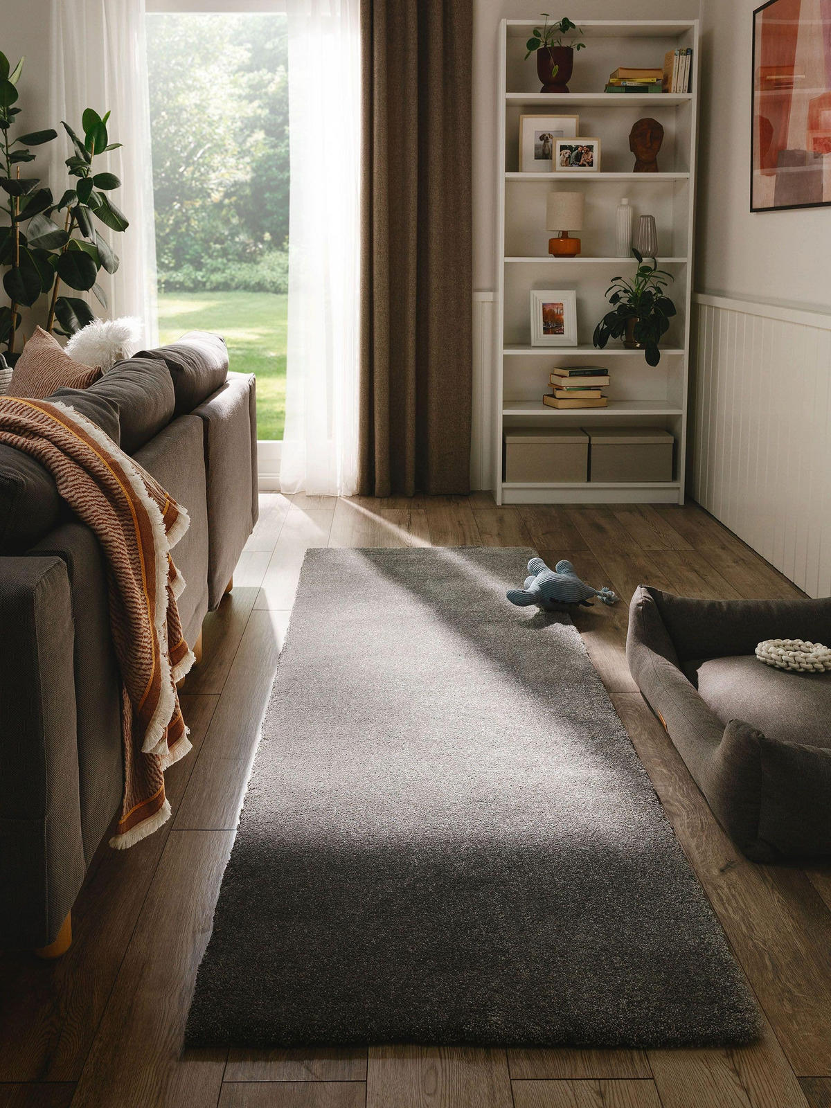 HOCHFLORTEPPICH Melvin waschbar 80/250 cm - Grau, Kunststoff (80/250cm) - benuta Nest