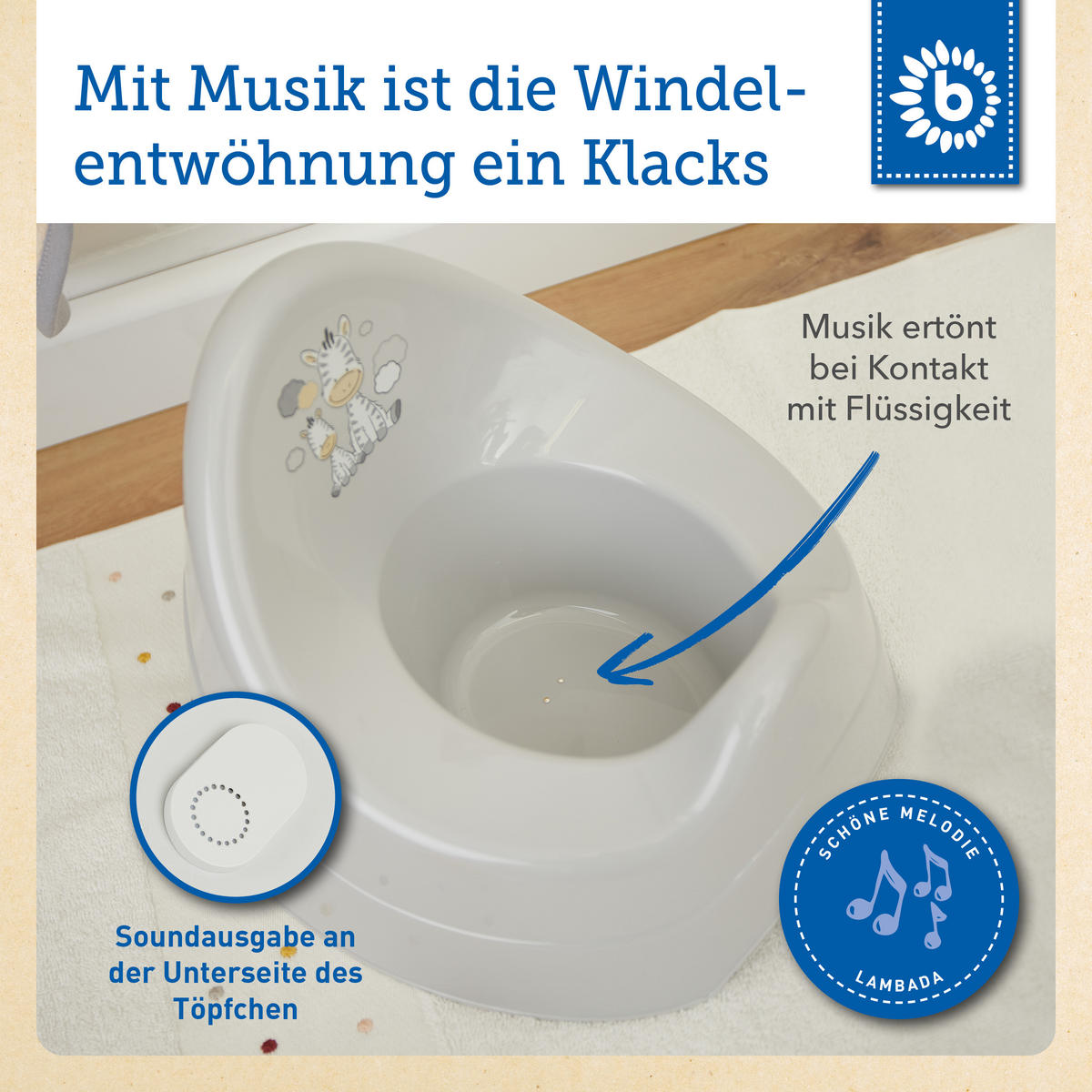 TÖPFCHEN mit Musik grau - Grau, Kunststoff (28/28cm) - Bieco Spielwaren