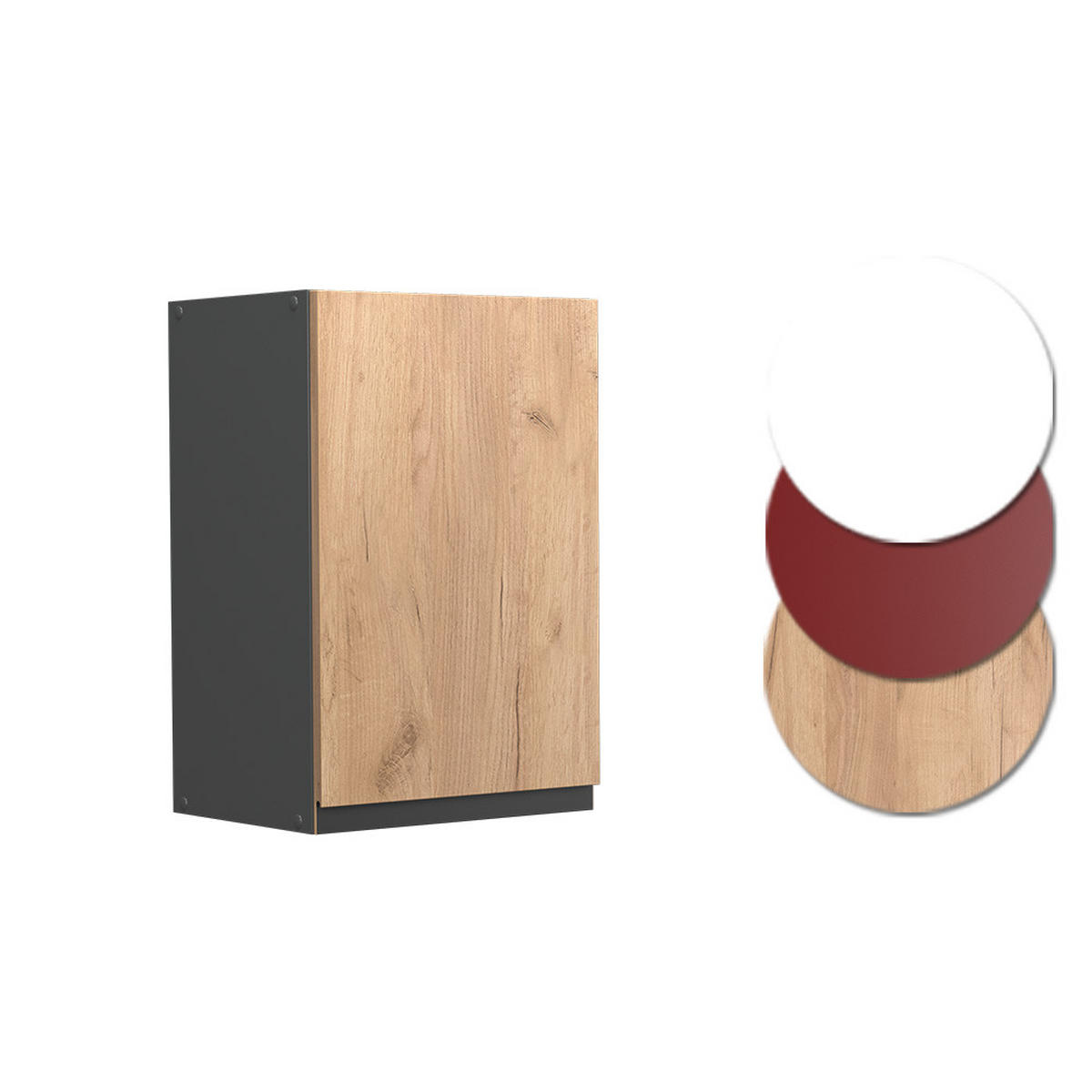 HÄNGESCHRANK R-Line Goldkraft Eiche 40 cm J-Shape - Anthrazit/Eiche Wotan, Holzwerkstoff (40/60/31cm) - Vicco