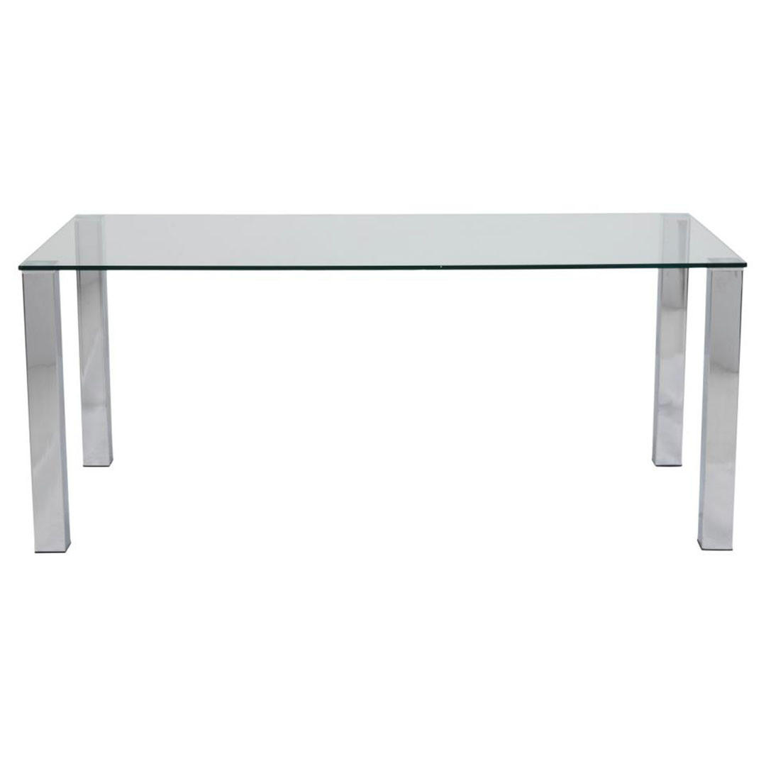 ESSTISCH 180 cm mit Glastischplatte - Weiß, Glas/Holzwerkstoff (90/180/75cm) - ebuy24