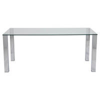 ESSTISCH 180 cm mit Glastischplatte - Weiß, Glas/Holzwerkstoff (90/180/75cm) - ebuy24