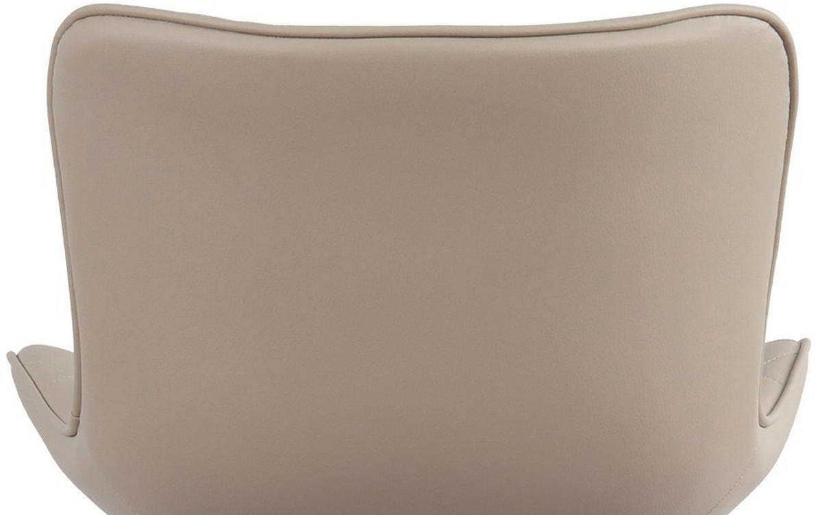 BARHOCKER Emil Kunstleder creme - Schwarz/Naturfarben, Kunststoff/Metall (48/107/54cm) - TPFLiving