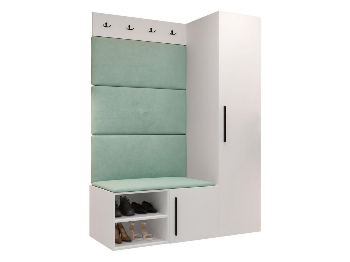 GARDEROBEN-SET Medi II - Schwarz/Weiß, Holzwerkstoff/Kunststoff (40/191/50cm) - MIRJAN24