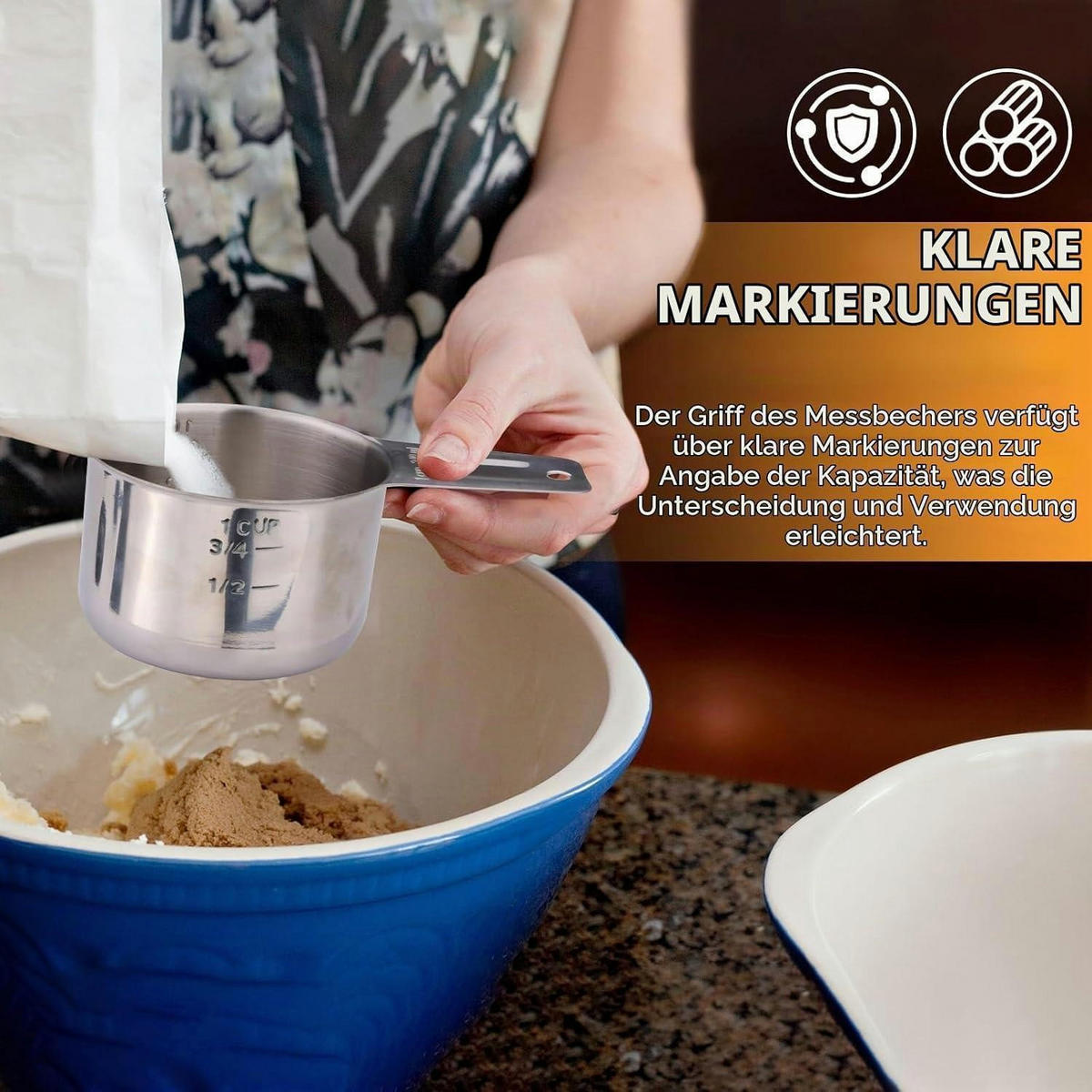 MESSBECHER Edelstahl 240 ml - Silberfarben, Metall (0.24L)