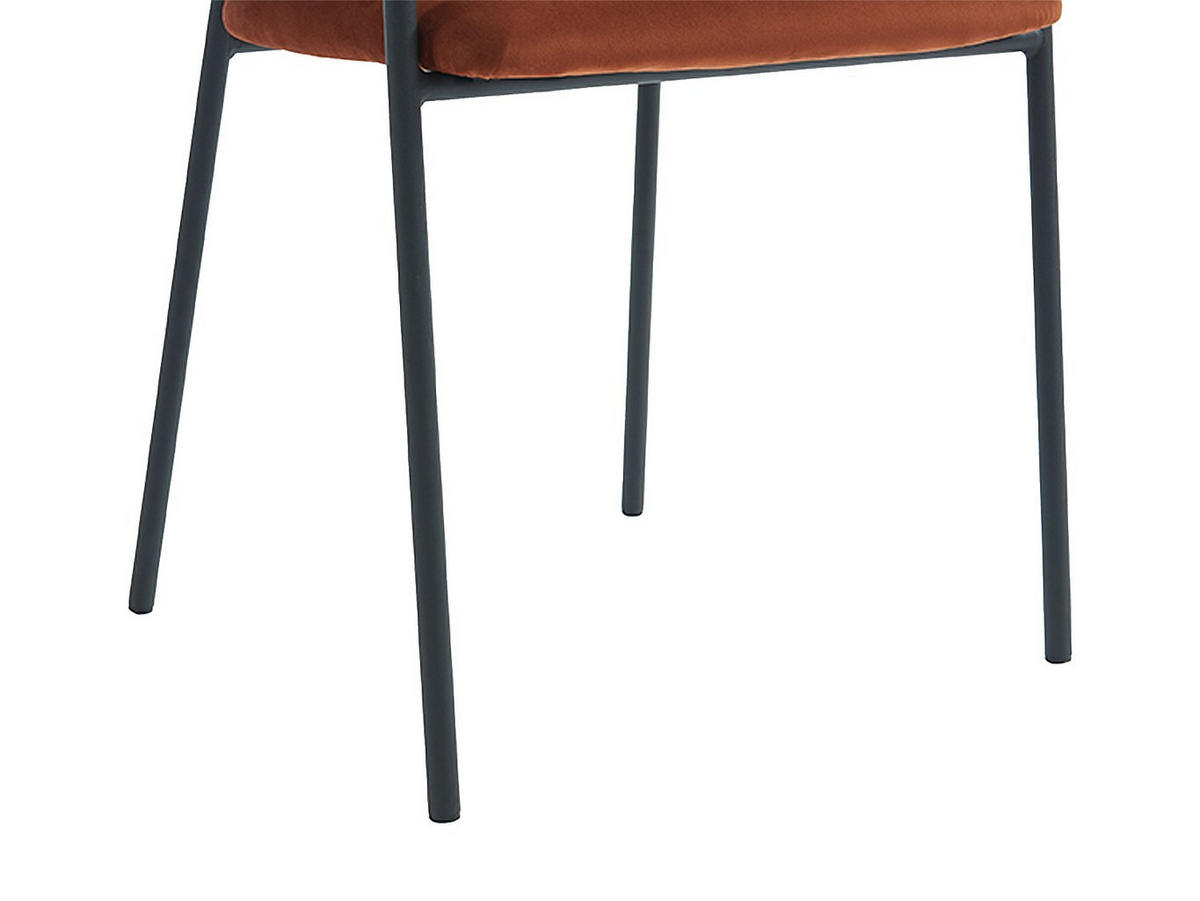 STUHL - 53 cmcm x 61 cmcm - Samt, Stoff - Terracotta - ORDIDA - Terracotta, Textil (53/80/61cm) - Vente-Unique