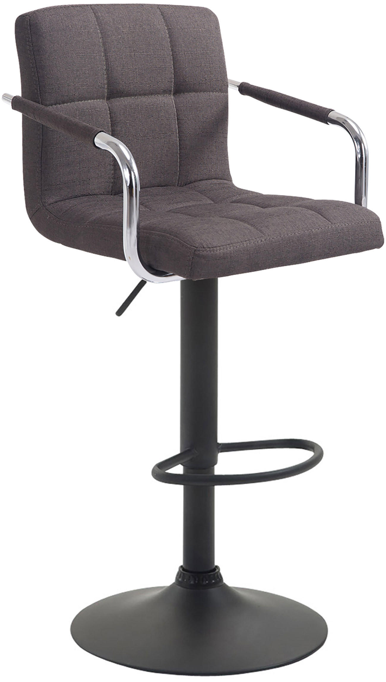 BARHOCKER 2er Set Stoff dunkelgrau - Dunkelgrau/Schwarz, Textil/Metall (54/91/46cm) - CLP