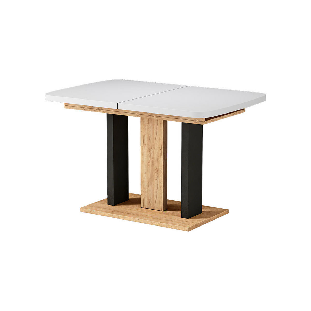 ESSTISCH Fenaro Weiß/Goldkraft Eiche 120 x 80 cm 2 Teile - Honigeiche/Weiß, Holzwerkstoff (80/120/77.3cm) - Vicco