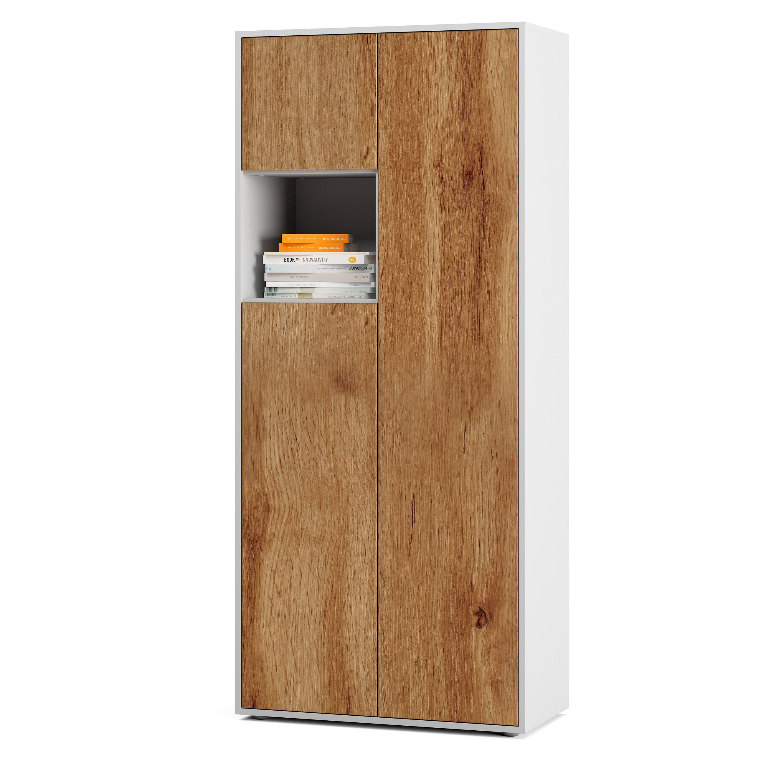 Simplyfurn Aktenschrank Eiche Wotan 80x180x40 cm