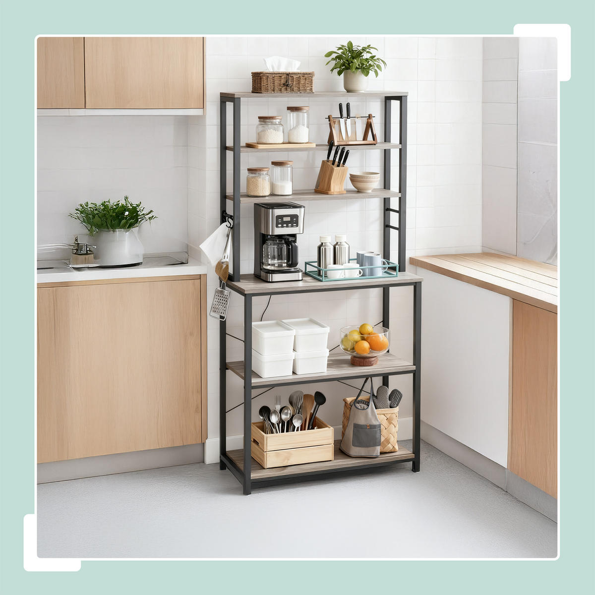 KÜCHENREGAL - Schwarz, Holzwerkstoff/Metall (100/167/40cm) - Relaxdays