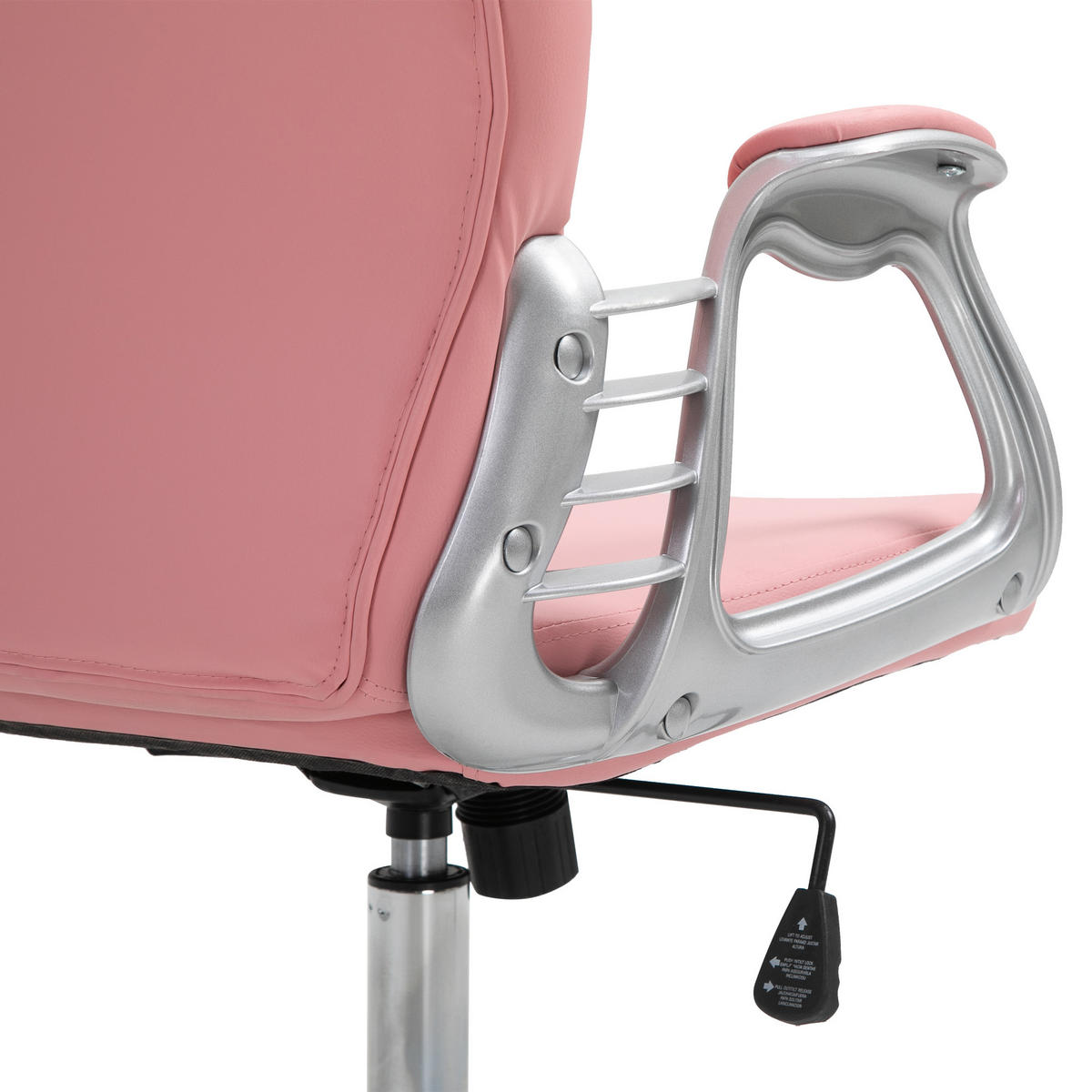 ERGONOMISCHER Bürostuhl Chefsessel Gepolsterte Rückenlehne Kunstleder Rosa - Rosa, Kunststoff (60.5/103/59.5cm) - Vinsetto