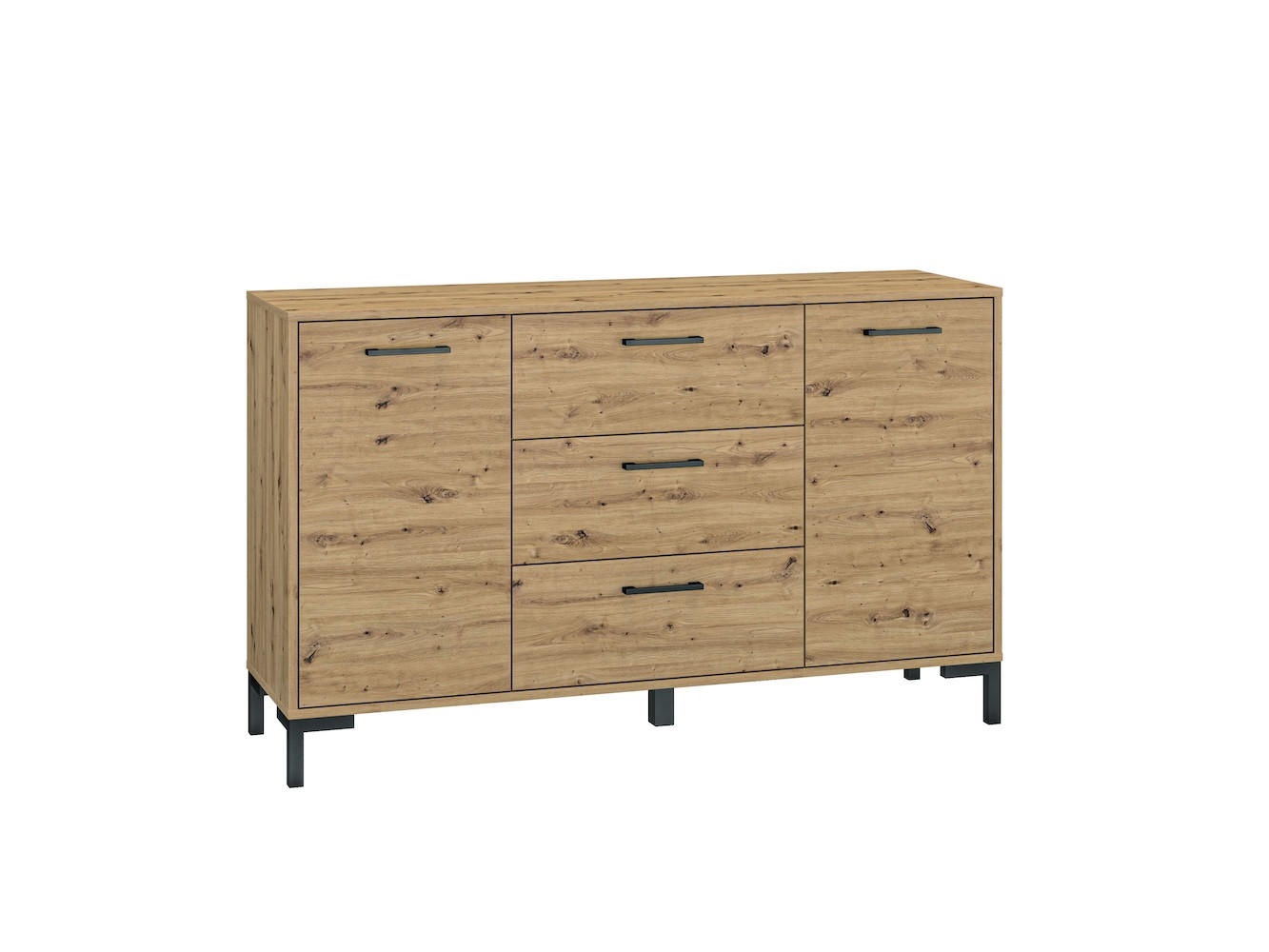 KOMMODE Nevio Artisan Eiche 138 / 41 / 83cm - Eiche Artisan/Braun, Holz/Holzwerkstoff (138/83/41cm) - Feldmann-Wohnen