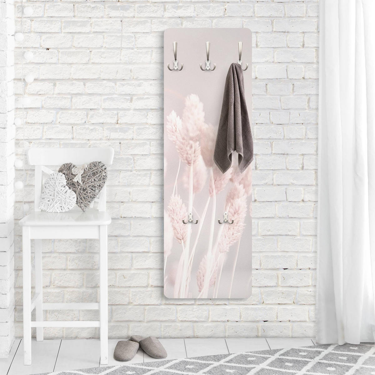 WANDGARDEROBE - Helles Gras im Sonnenlicht 34/105 cm - Beige, Holzwerkstoff (34/105/1.6cm) - Bilderwelten