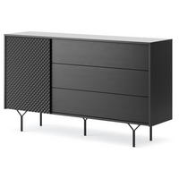 SIDEBOARD SCHWARZ - Schwarz, Holzwerkstoff (144/83/38cm) - FURNLUX