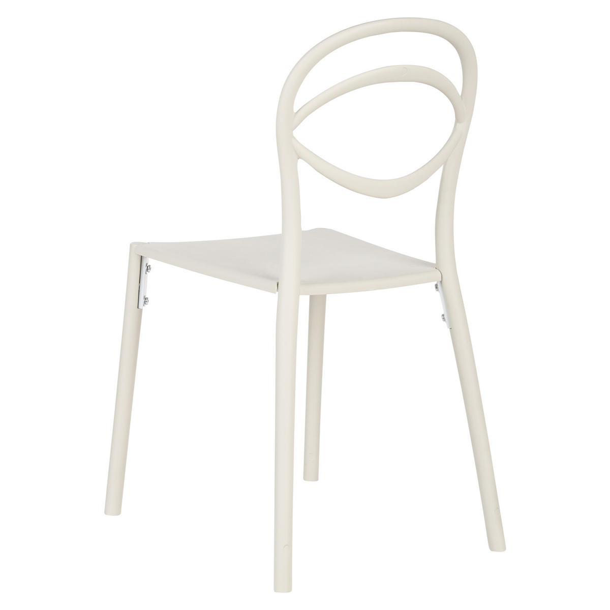 GARTENSTUHL 4er-Set Cremeweiß Covolo - Weiß, Kunststoff (50/86/52cm) - Beliani