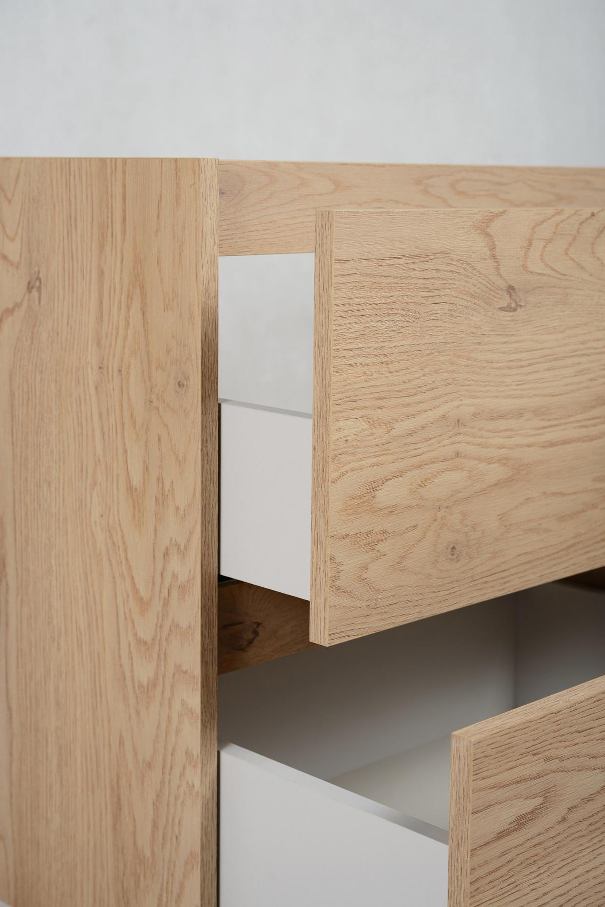 BADEZIMMERSCHRANK 140 cm (2 X 60 + 20) + TOP, Farbe: helle Eiche, 140 x 57 x 46 cm, mit Arbeitsplatte - Beige, Holzwerkstoff (140/57/46cm) - 3XE LIVING