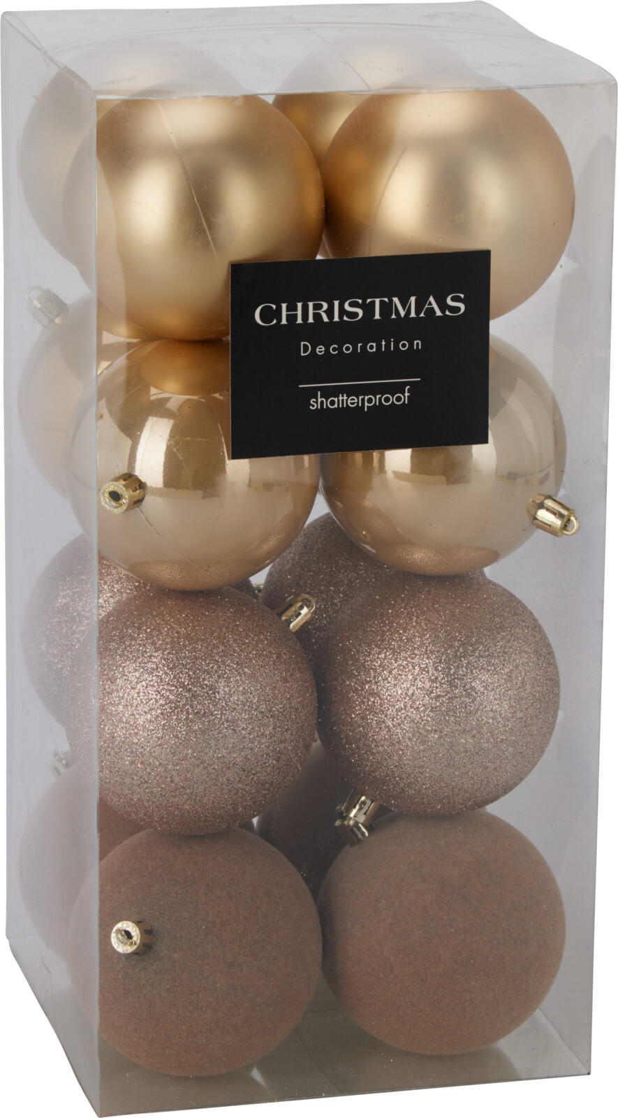 CHRISTBAUMKUGEL Basic Gold 16er Set 6/6/6 cm Kunststoff - Goldfarben, Kunststoff (6/6/6cm) - Mondex