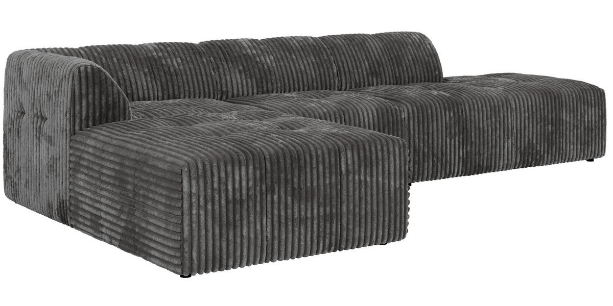 ROHOVÁ SEDAČKA GRIDA 3M L Šedá Manšestr - Vlevo - šedá/černá, textil/plast (335/176cm) - MKS