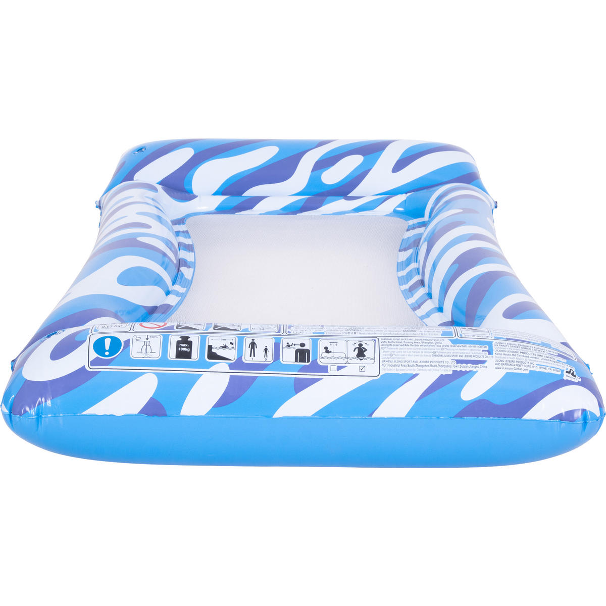 LUFTMATRATZE Ripple Wave 117 x 76 x 15 cm mit Netzgewebe und 3 Luftkammern - Blau, Kunststoff (117/76/15cm) - Avenli