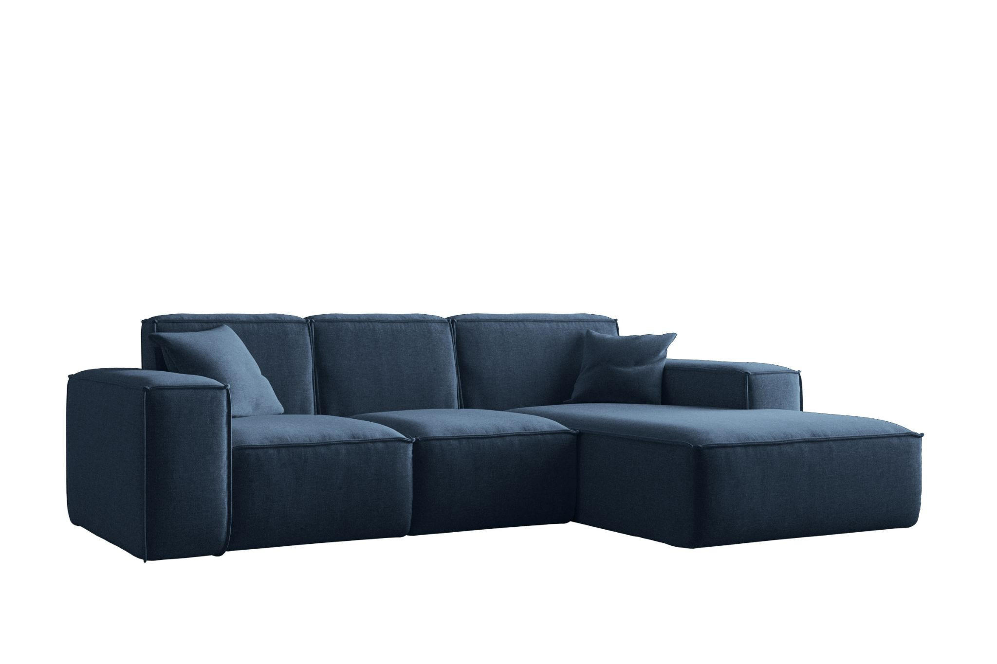 ECKSOFA L-Form Siena Stoff Maloy Marineblau Rechts - Dunkelblau, Holz (266/165cm) - Kaiser Möbel