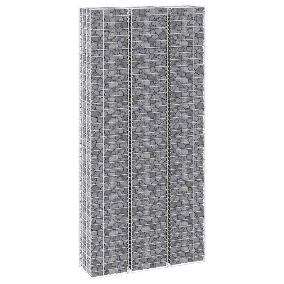 GABIONEN-HOCHBEETE 3er Set 30/30/200 Cm Eisen - Silberfarben, Metall (30/200/30cm) - vidaXL